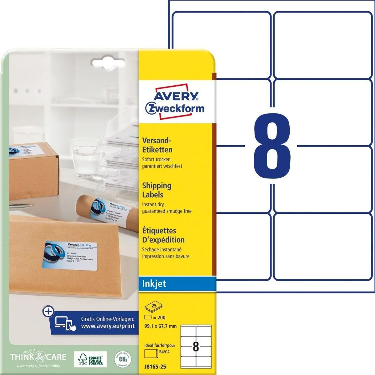 Avery Zweckform Adressetiketten, 99,1x67,7mm, 200 Stück