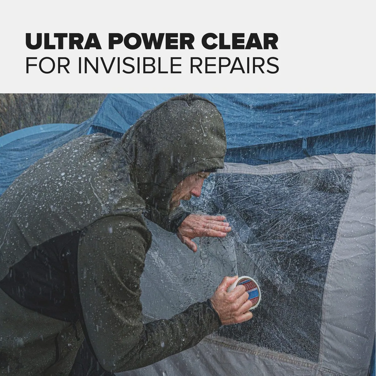 tesa ULTRA POWER CLEAR Reparaturband, wetterfest, transparent — ideal zum Reparieren, Abdichten & Befestigen