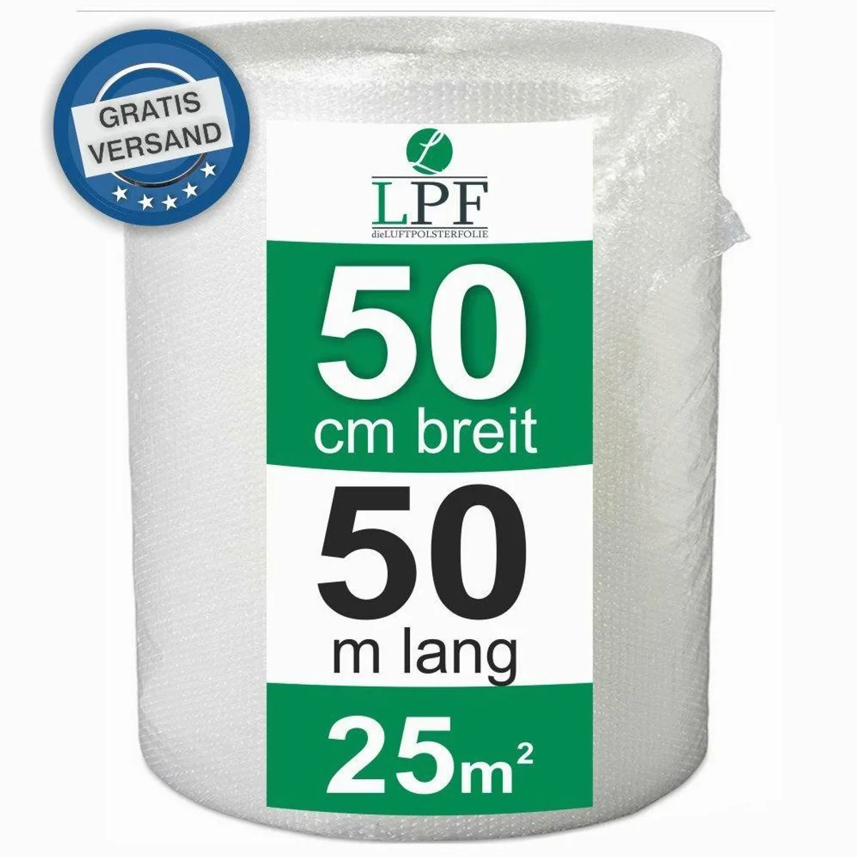Luftpolsterfolie 50 cm x 50 m, vielseitiger Schutz für Ihre Sendungen