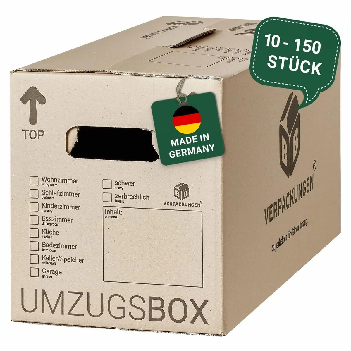 Umzugskarton 2-wellig, 40kg Traglast, 632 mm x 288 mm x 330 mm