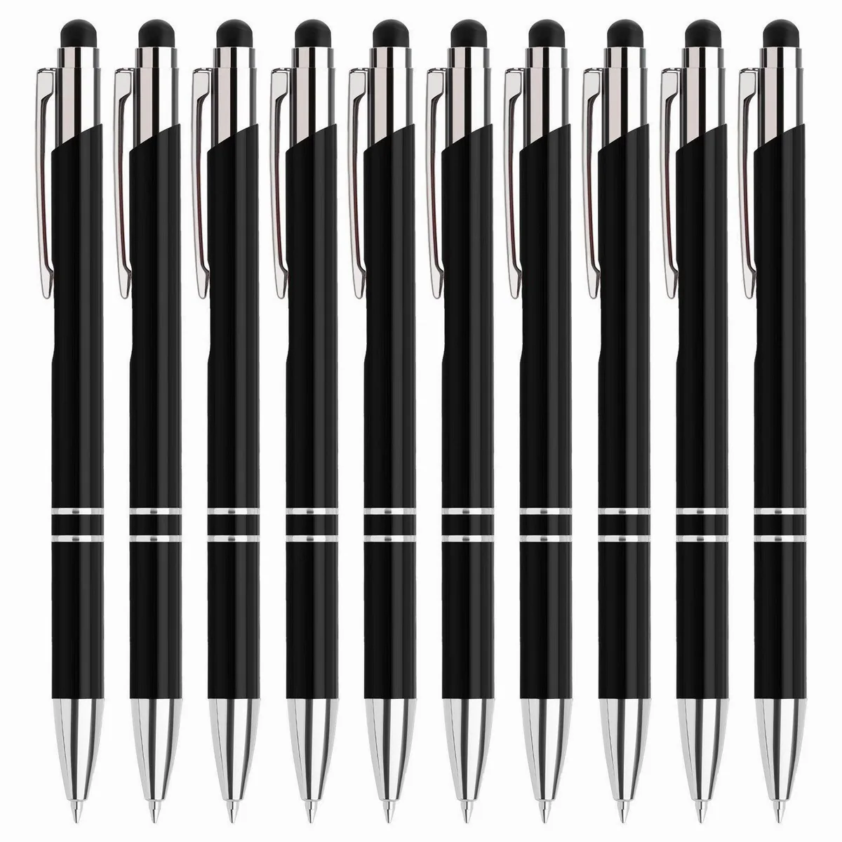 Kugelschreiber 2-in-1 mit Stylus, perfekt für Büro & Schule — blau, 10er Set