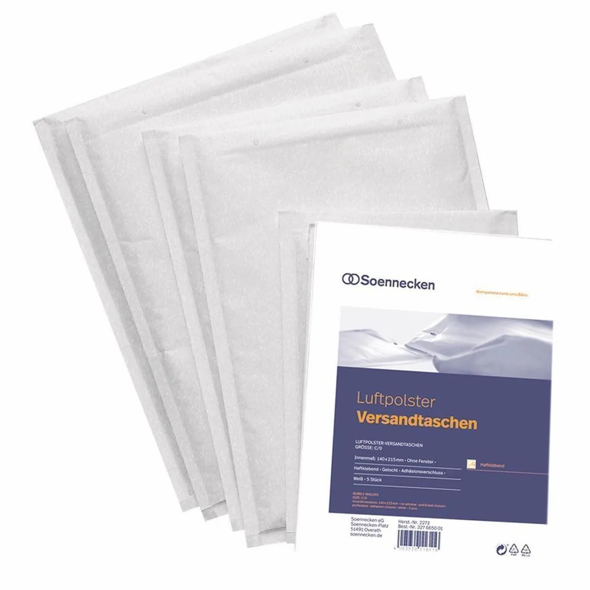 Luftpolstertasche 140x215mm, sicherer Versand, 5 Stück pro Packung