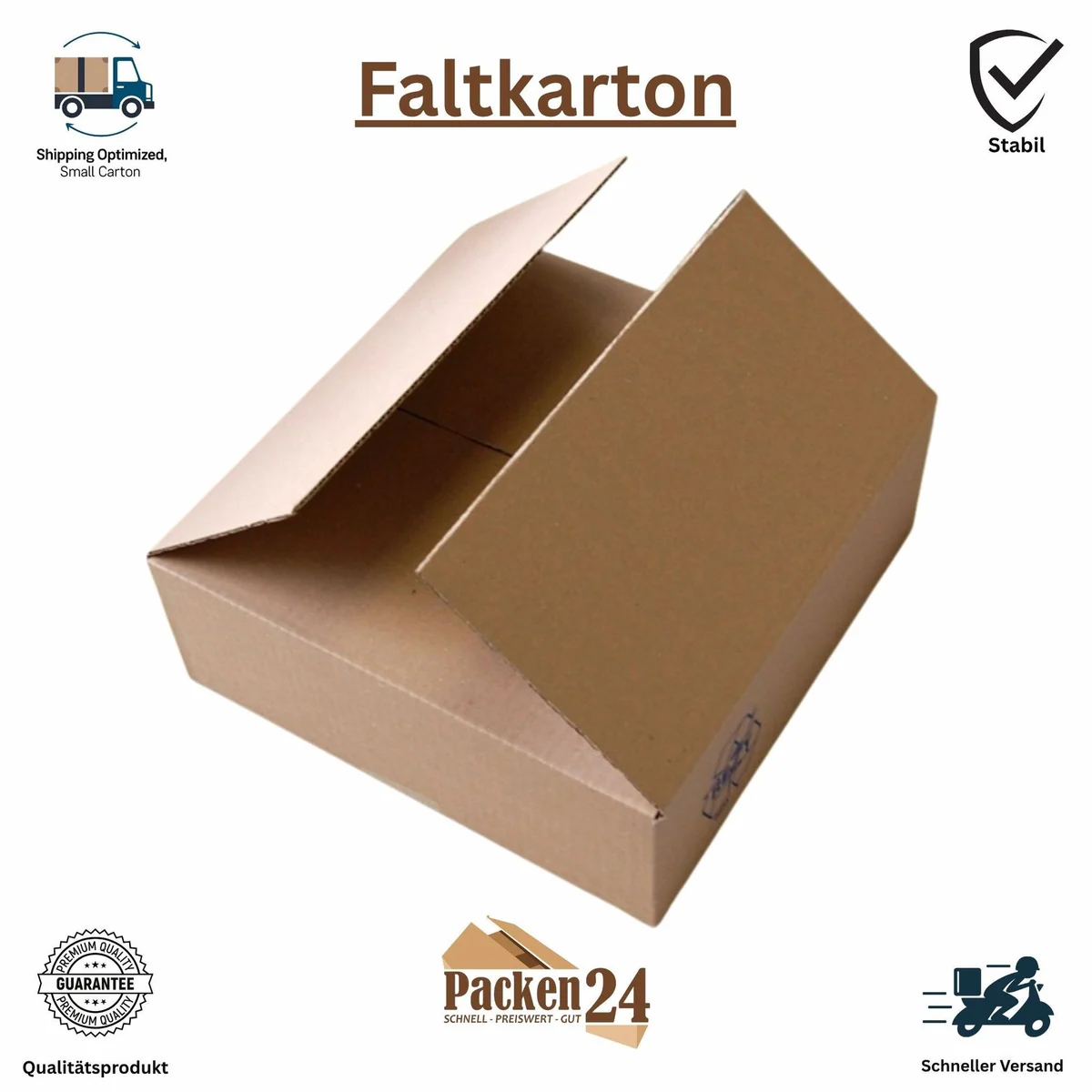 Versandkarton 300 x 300 x 100 mm, einwellig, stabil und praktisch