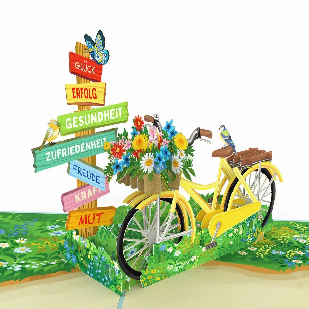 papercrush Geburtstagskarte Gute Wünsche, 3D Pop-Up Design, kreative Überraschung