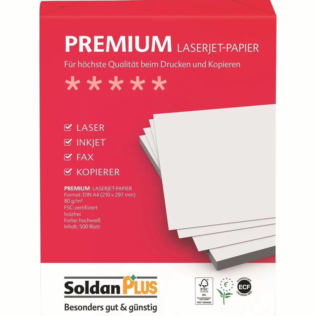 SoldanPlus Kopierpapier, DIN A4, 80 g/m², 500 Blatt