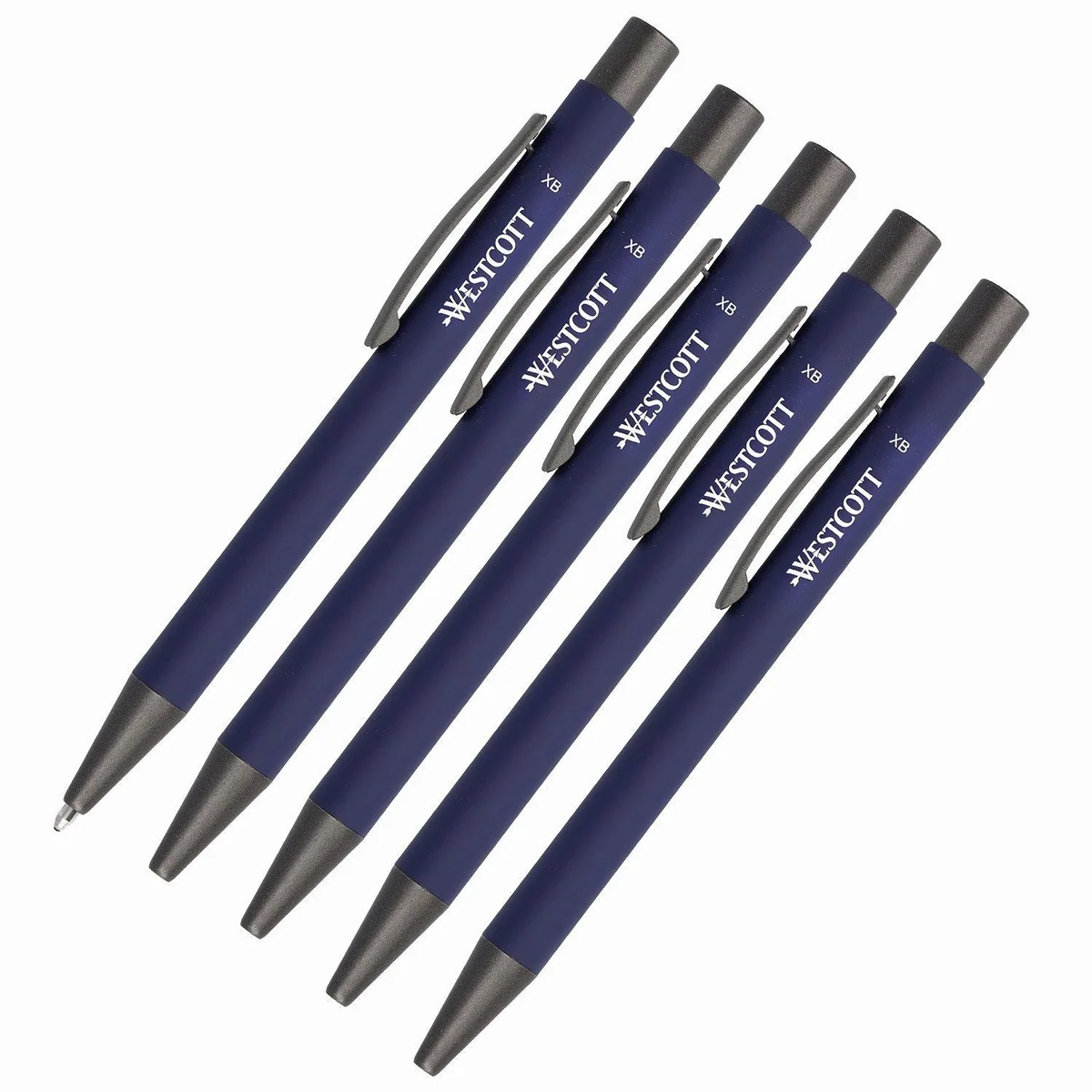 Premium Druckkugelschreiber, 5 Stück, dokumentenecht, aus Aluminium