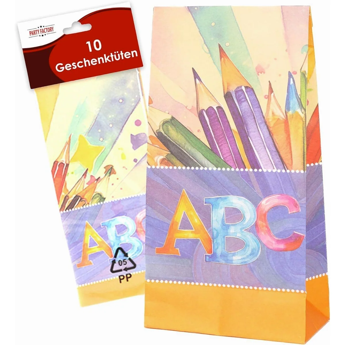 Party Factory Geschenkpapier Back to School, neutral & vielseitig — 10er Pack