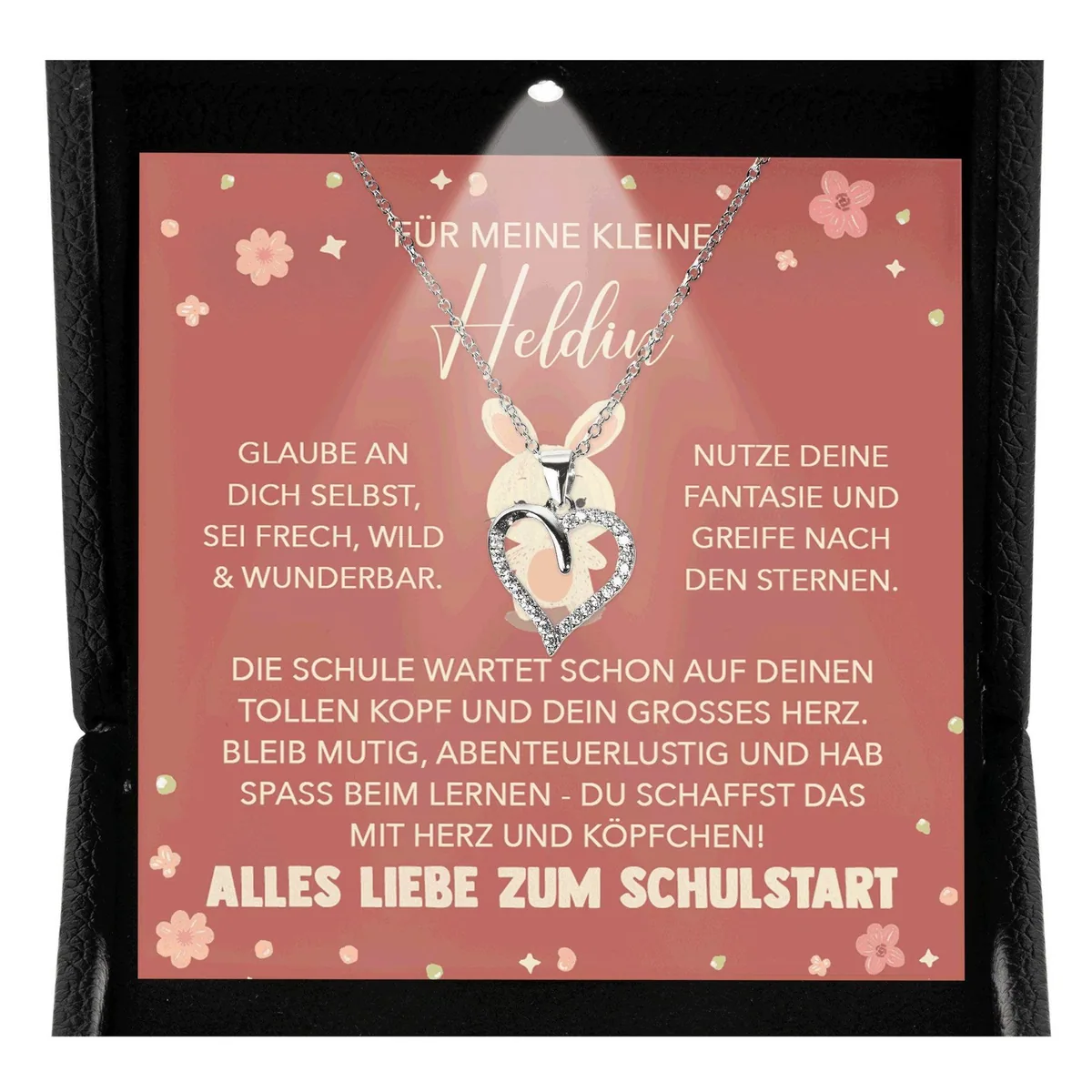 Schmuckset Einschulung, Halskette und Etui — aus 925er Silber, made in Germany, ideales Geschenk