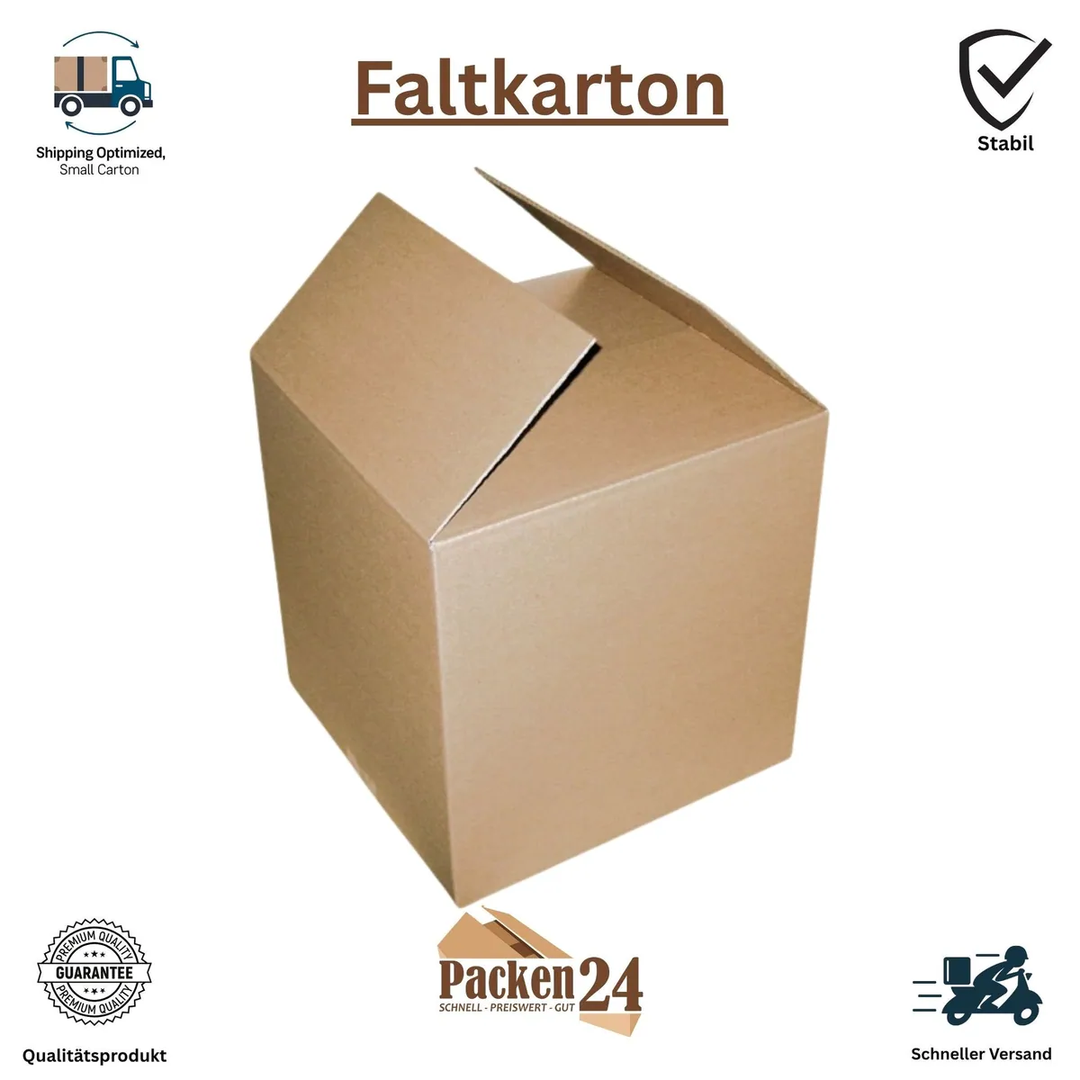 Versandkarton einwellig, 300 x 300 x 300 mm, stabil und flexibel